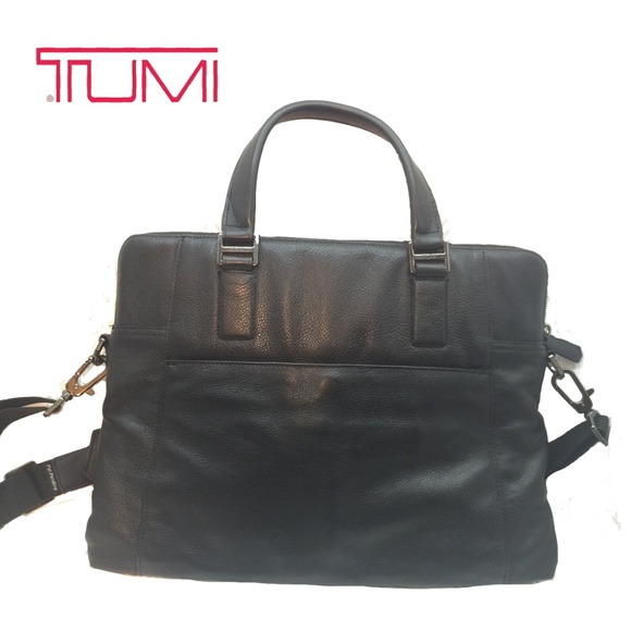 Tumi Other - TUMI Leather Slim Messenger Shoulder Laptop Black